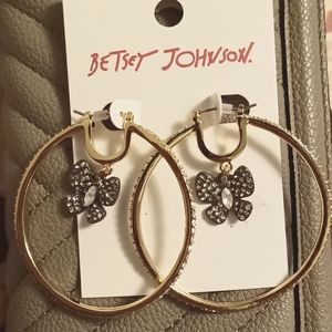 Betsey Johnson "Betseyton" Orbital Hoops Crystal earrings
